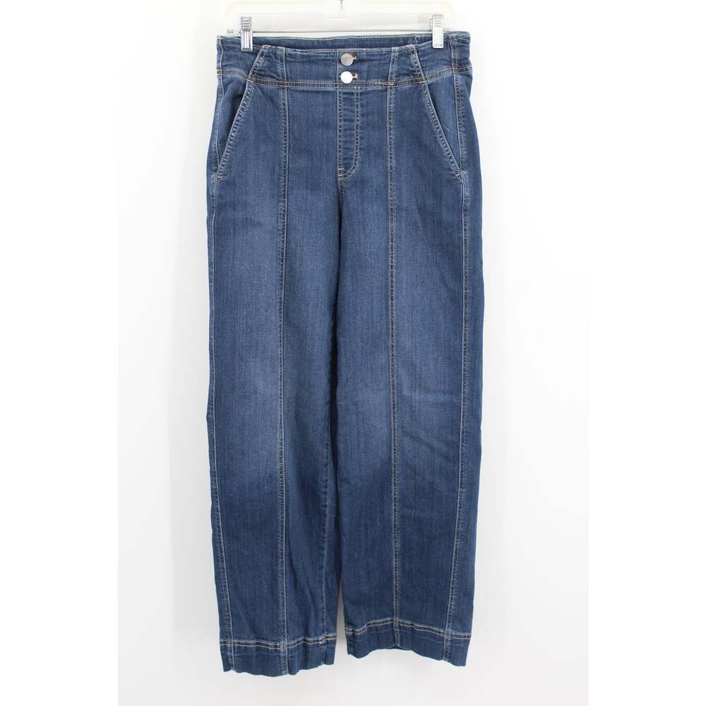 Chico's 0R Pull On Wide Leg Jeans size 4R Blue